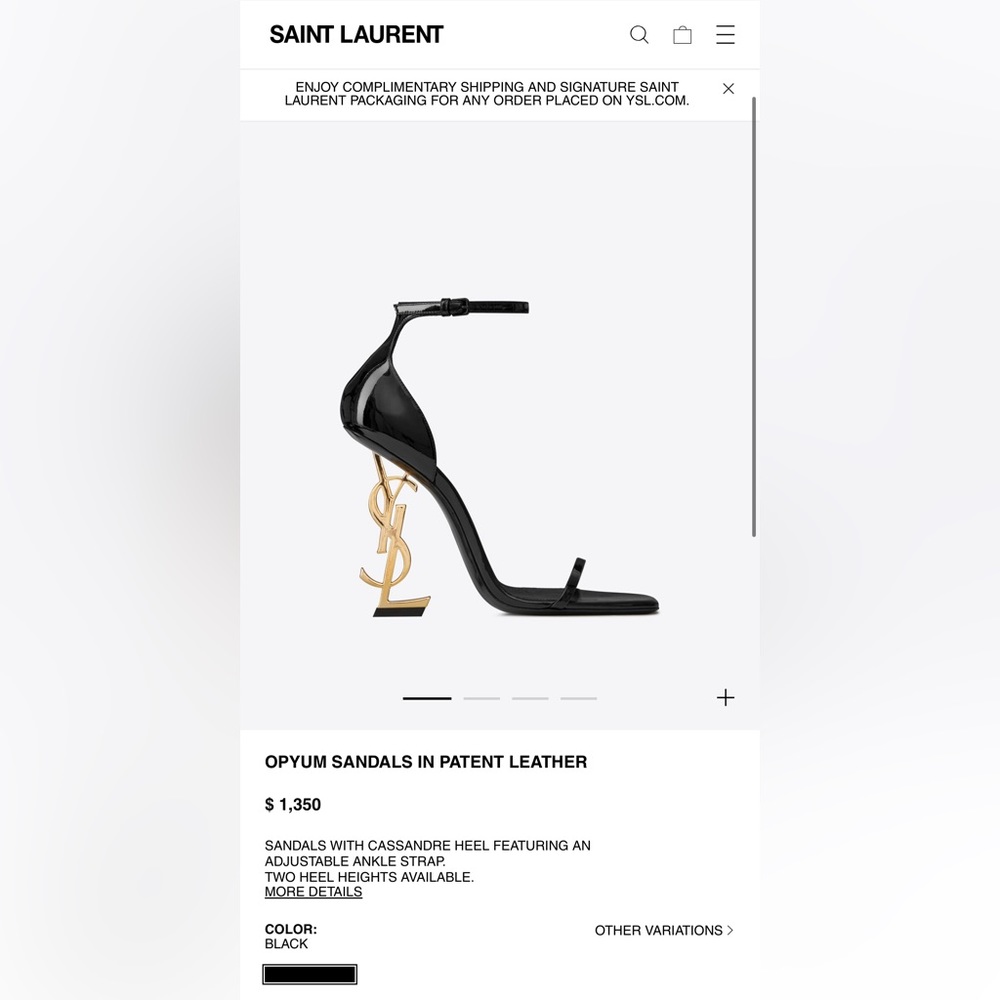 W Designer Shoe. This Saint Laurent Heel has only been worn once, inside only.
